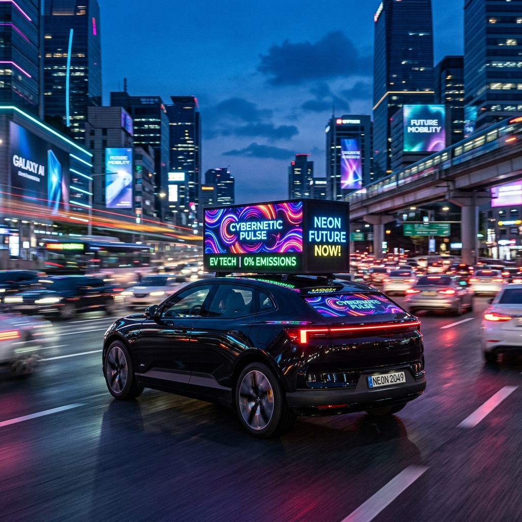 Vehicle-Mounted Flexible Car Screen Render