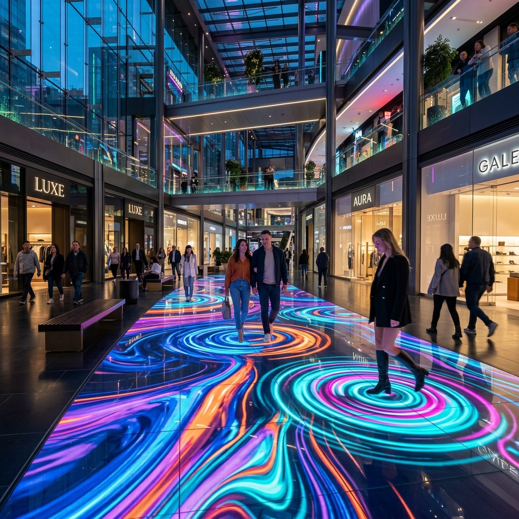 Interactive LED Floor Display Render